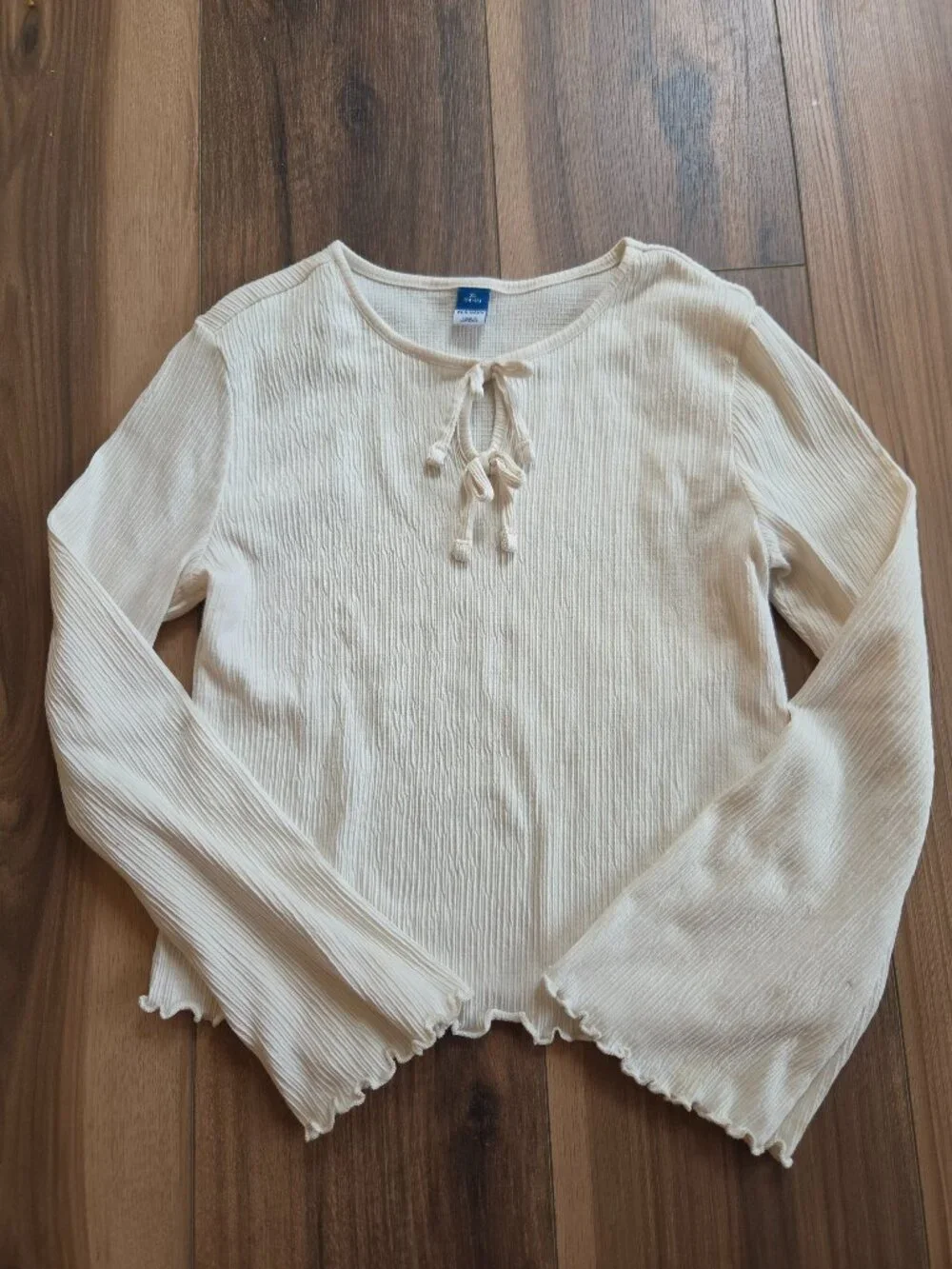 Girls XL Ribbed Peasant Top